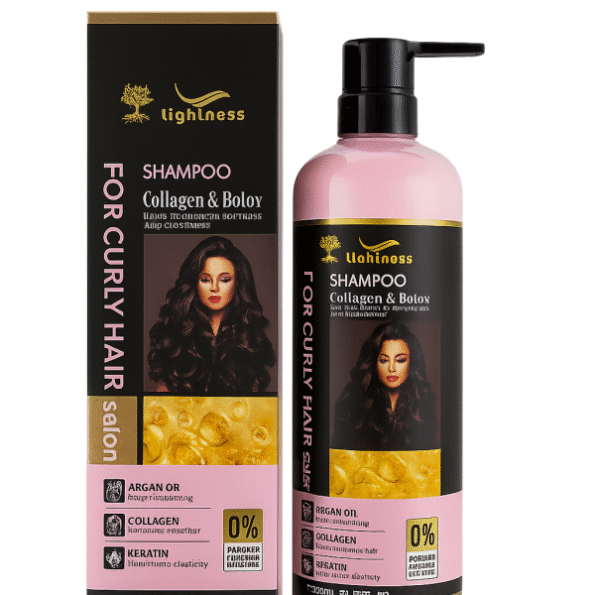 شامپو مو فاقد سولفات موی فر لایتنس LIGHTNESS مدل COLLAGEN & BOTOX حجم 900 میلی لیتر