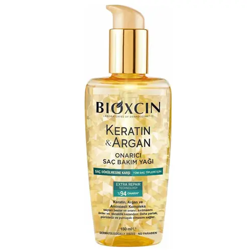 روغن مو آرگان و کراتین بیوکسین Bioxcin مدل Extra Repair حجم 150 میلی لیتر
