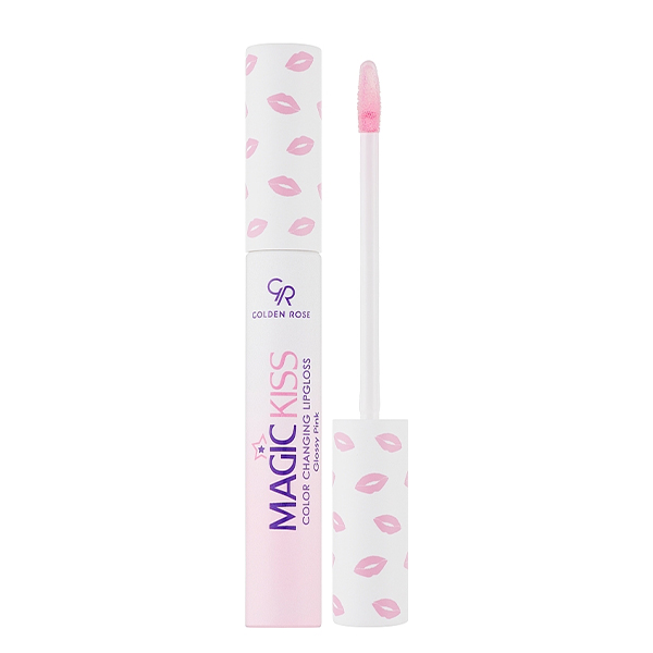 برق لب حرارتی مجیک گلدن رز Golden Rose Magic Kiss Color Changing Lipgloss Glossy pink