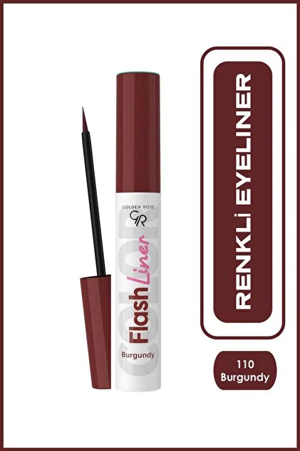 خط چشم مویی رنگی گلدن رز Golden Rose مدل Gr Flash Eyeliner رنگ زرشکی شرابی Burgundy شماره 110