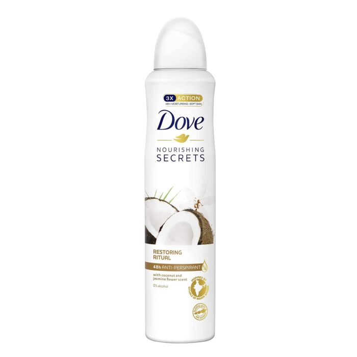 اسپری ضد تعریق زنانه نارگیل و گل یاس داو Dove Antiperspirant Aerosol Coconut And Jasmine Flower