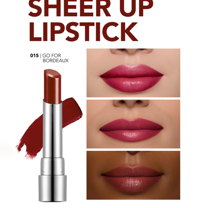 رژ لب جامد شیر آپ فلورمار Flormar Sheer Up شماره 015 رنگ Go For Bordeaux